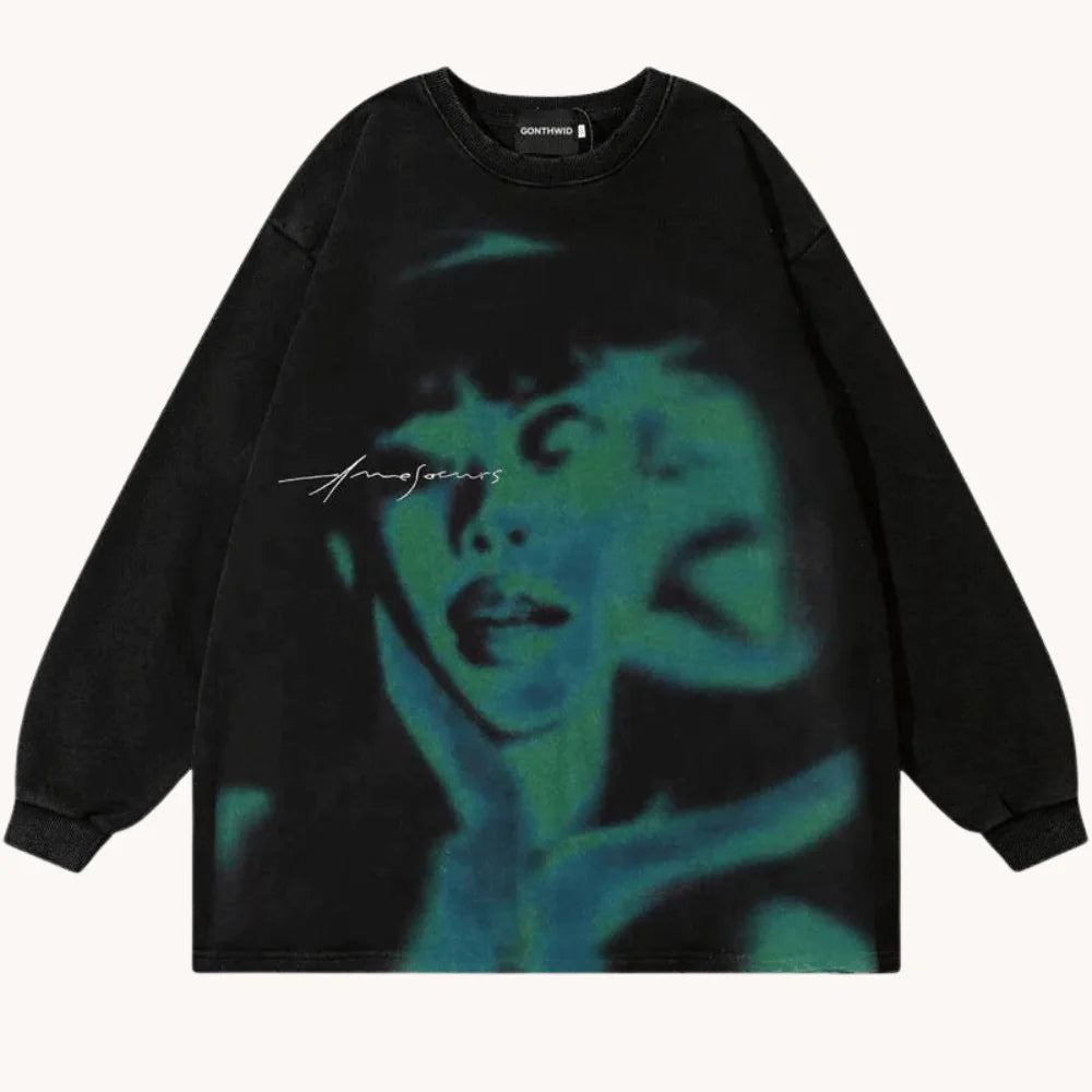 Ethereal Shadow Graphic Sweatshirt