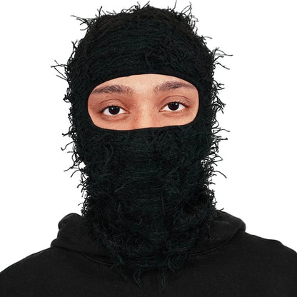 Full Face Ski Mask Distressed Knitted Caps